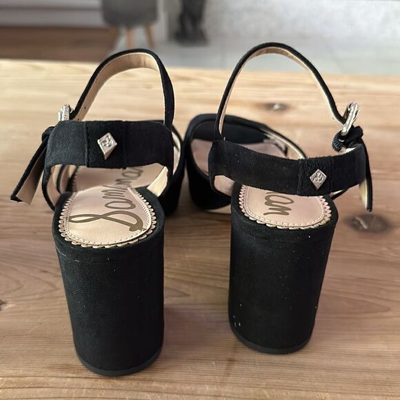 Sam Edelman Women's Jolene Heeled Sandal Black Suede SZ US 6M/ EU 36 NEW in Box - Picture 4 of 12